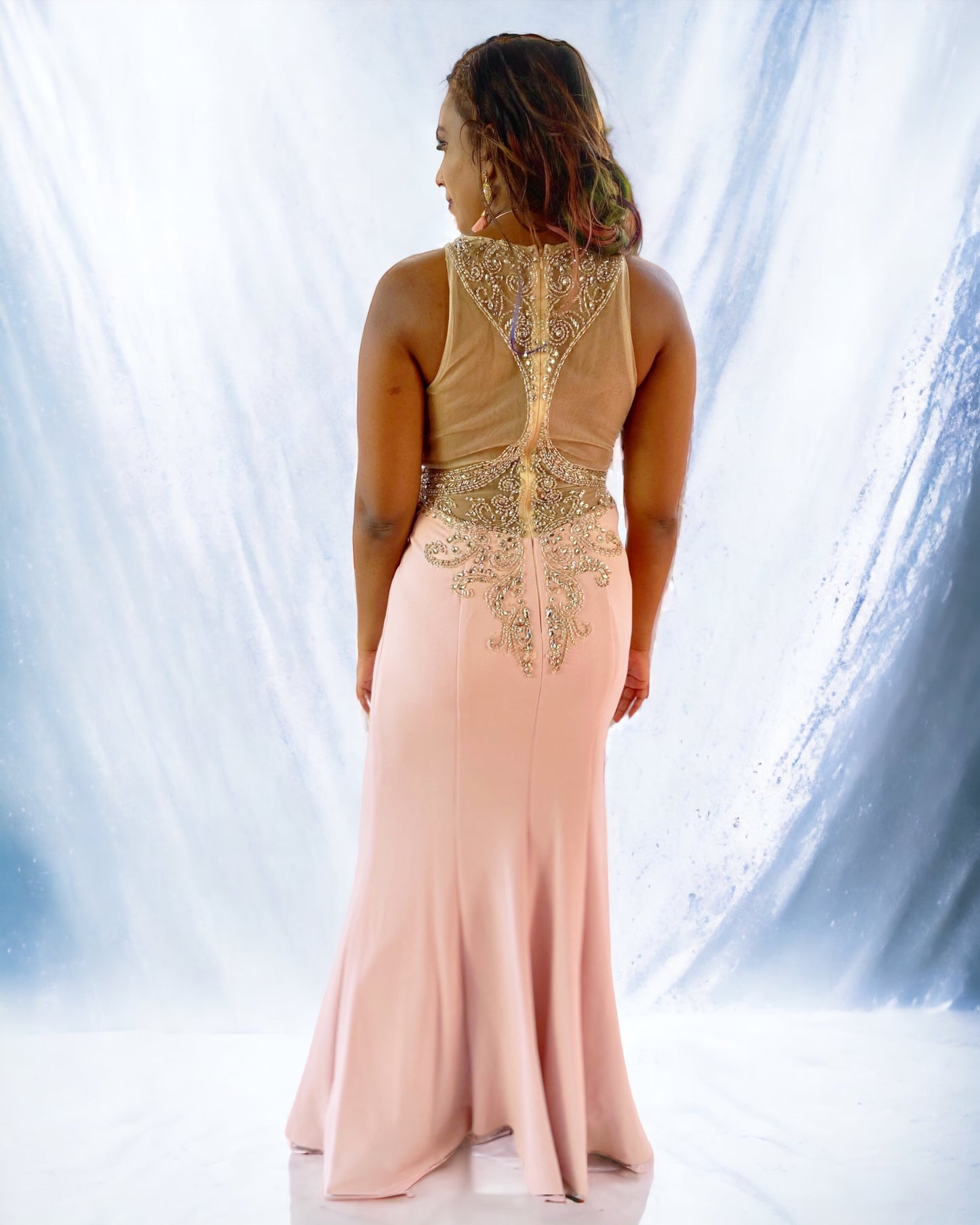 Rose Gold Mermaid Maxi Dress