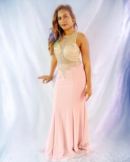 Rose Gold Mermaid Maxi Dress